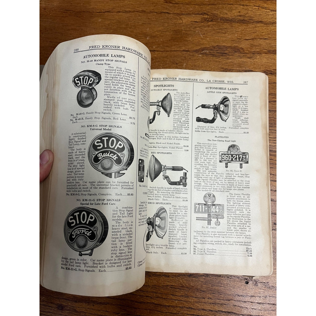 1926 Fred Kroner Hardware Wholesale Catalog Lacrosse, Wisconsin Ford Auto Tools