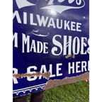 Antique Vintage 1900s Mayer's Shoes Milwaukee Wis WI Porcelain Advertising Sign