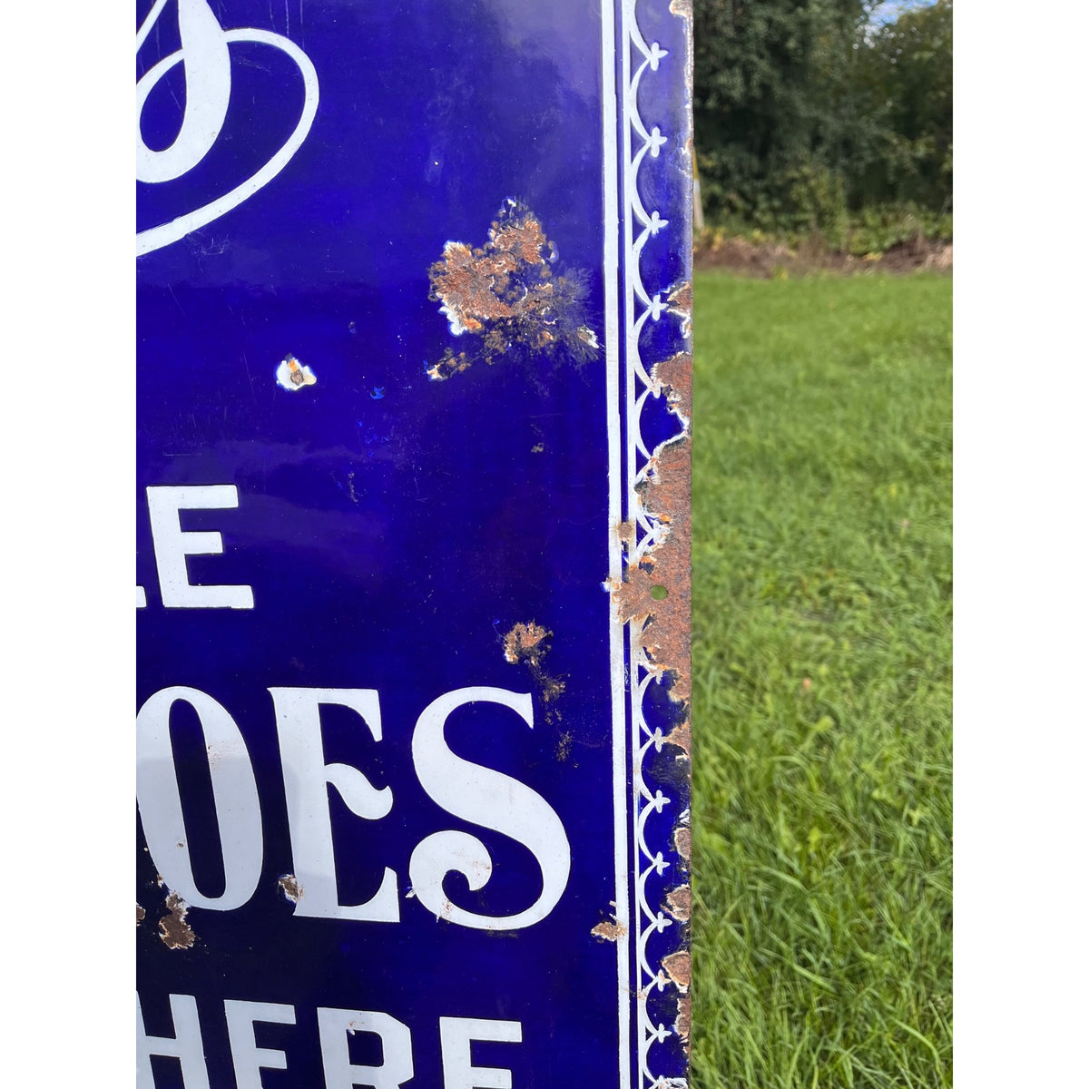 Antique Vintage 1900s Mayer's Shoes Milwaukee Wis WI Porcelain Advertising Sign
