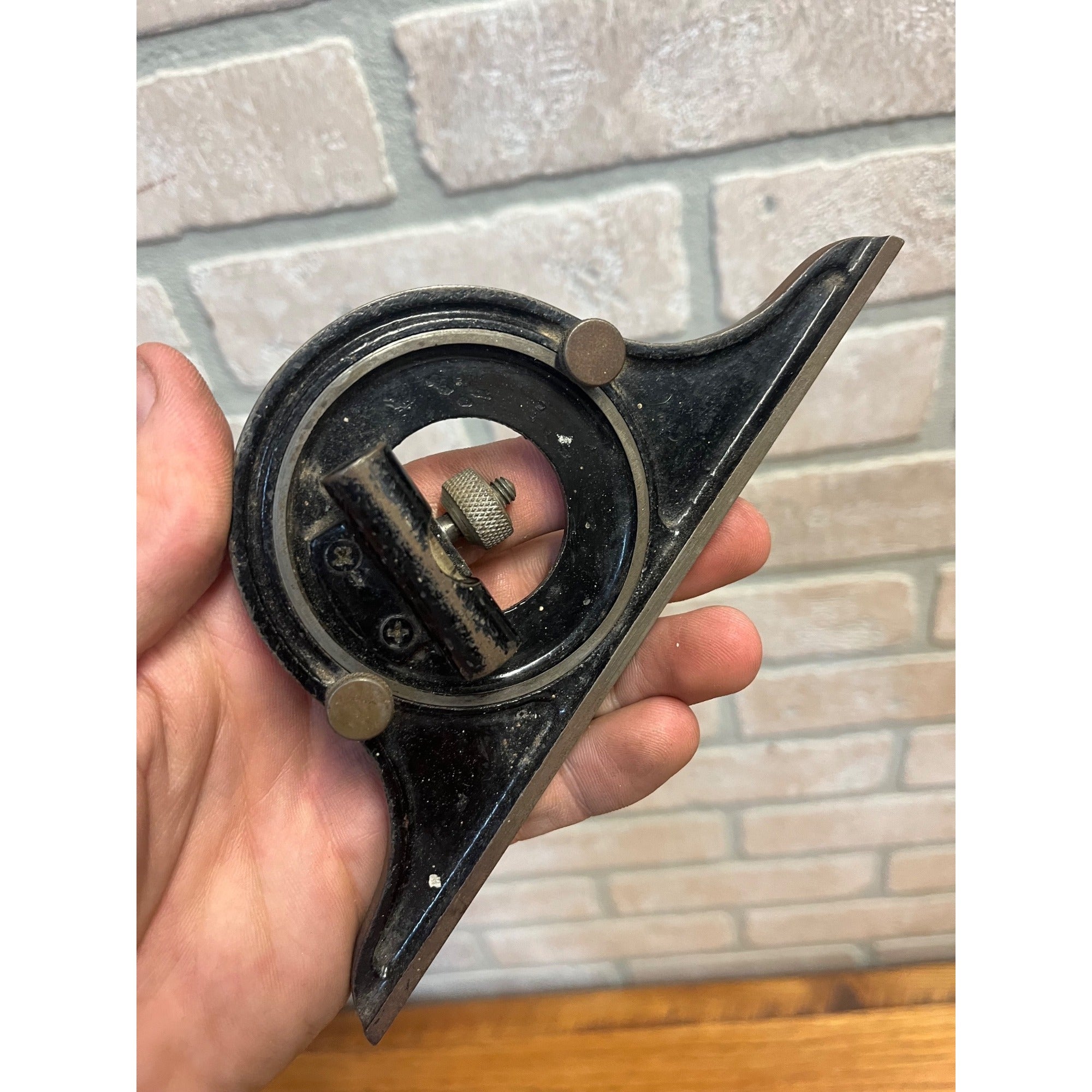 Vintage Machinist Tool Machinist's Protractor Head w/ Bubble Level  - Unbranded