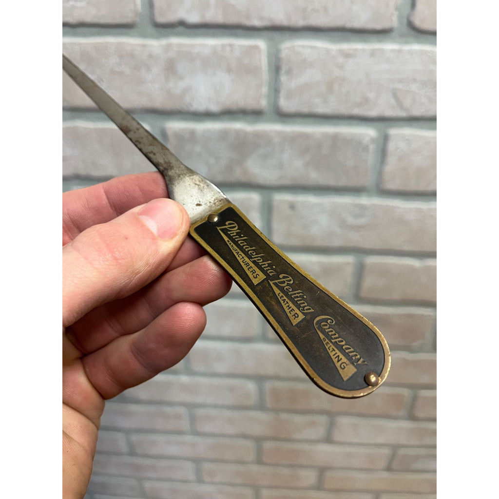 Vintage Philadelphia Belting Company Advertising Letter Opener Brass Handle PA