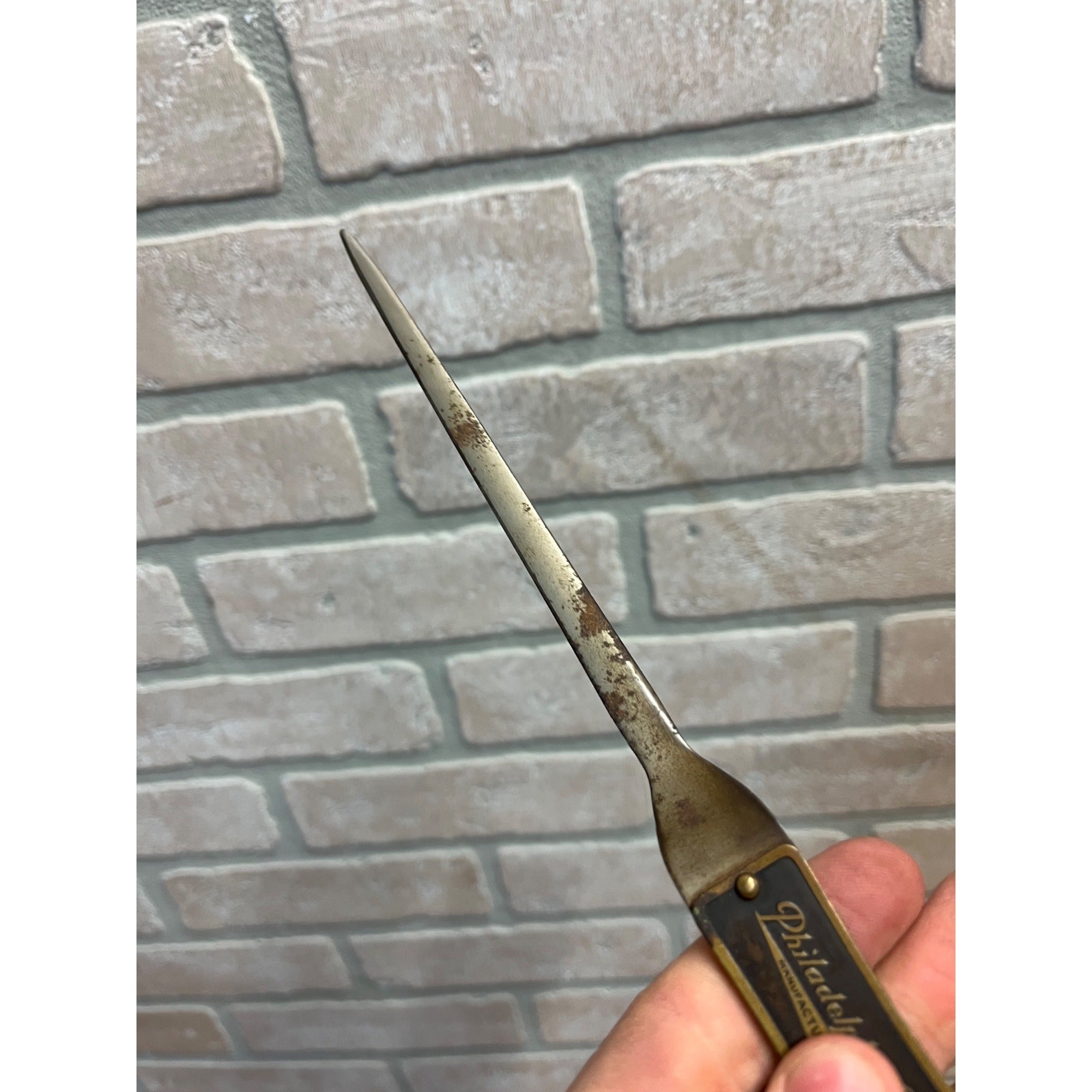 Vintage Philadelphia Belting Company Advertising Letter Opener Brass Handle PA