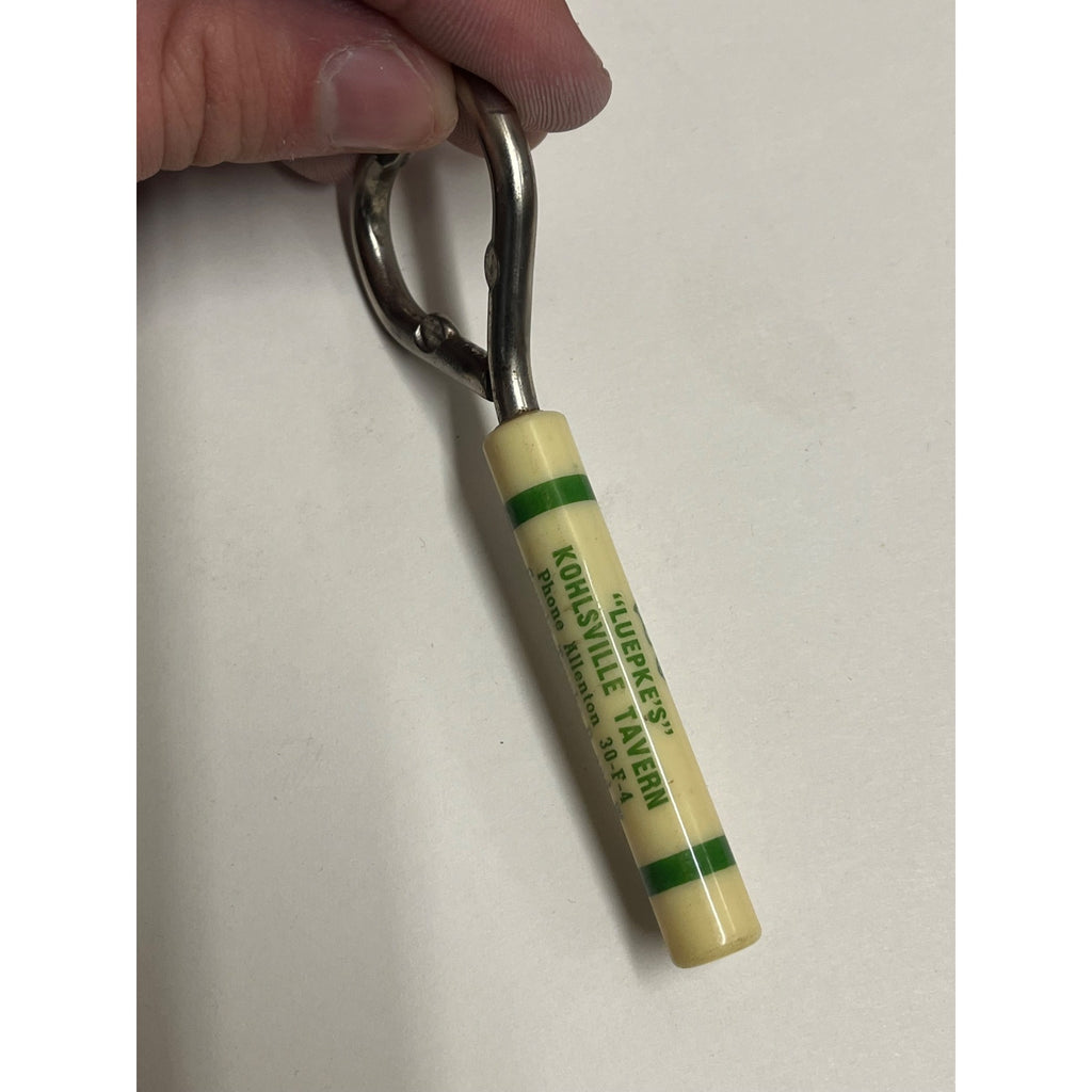 Vintage Luepke's Tavern Kohlsville West Bend Wisconsin Advertising Bottle Opener