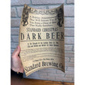 1912 - STANDARD BREWING CO. - SCRANTON PA - CHRISTMAS DARK BEER - PAPER AD