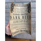 1912 - STANDARD BREWING CO. - SCRANTON PA - CHRISTMAS DARK BEER - PAPER AD