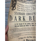 1912 - STANDARD BREWING CO. - SCRANTON PA - CHRISTMAS DARK BEER - PAPER AD