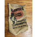 Vintage Rustic Planters Salted Roasted Peanuts Burlap Bag Sack 1 lb 8 oz