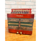 Antique 1930s Tombo Miniature Accordion Japan Childs Toy Button Accordion