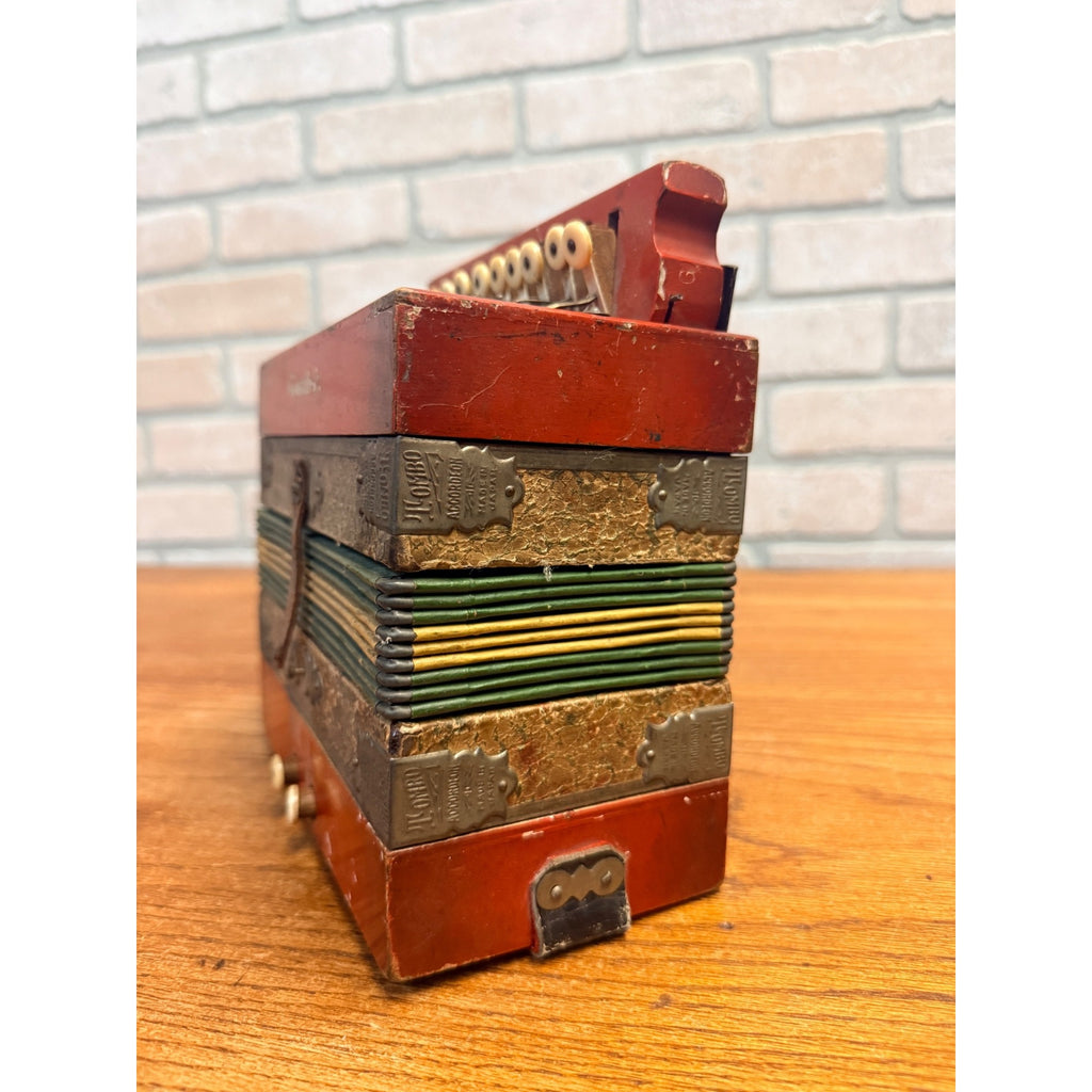 Antique 1930s Tombo Miniature Accordion Japan Childs Toy Button Accordion