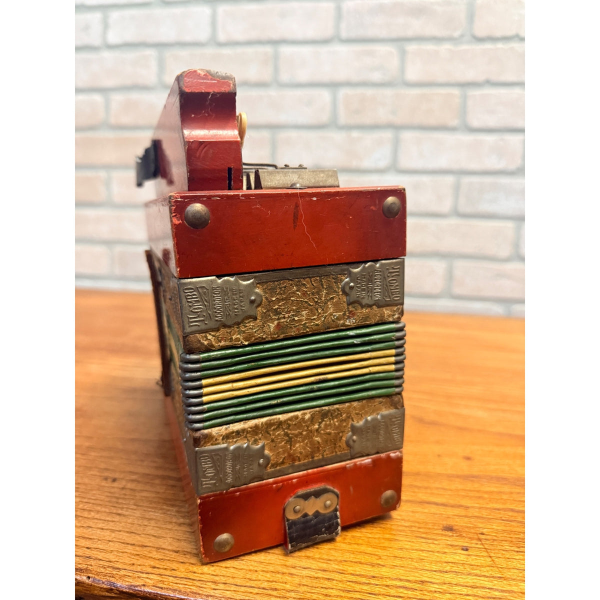 Antique 1930s Tombo Miniature Accordion Japan Childs Toy Button Accordion