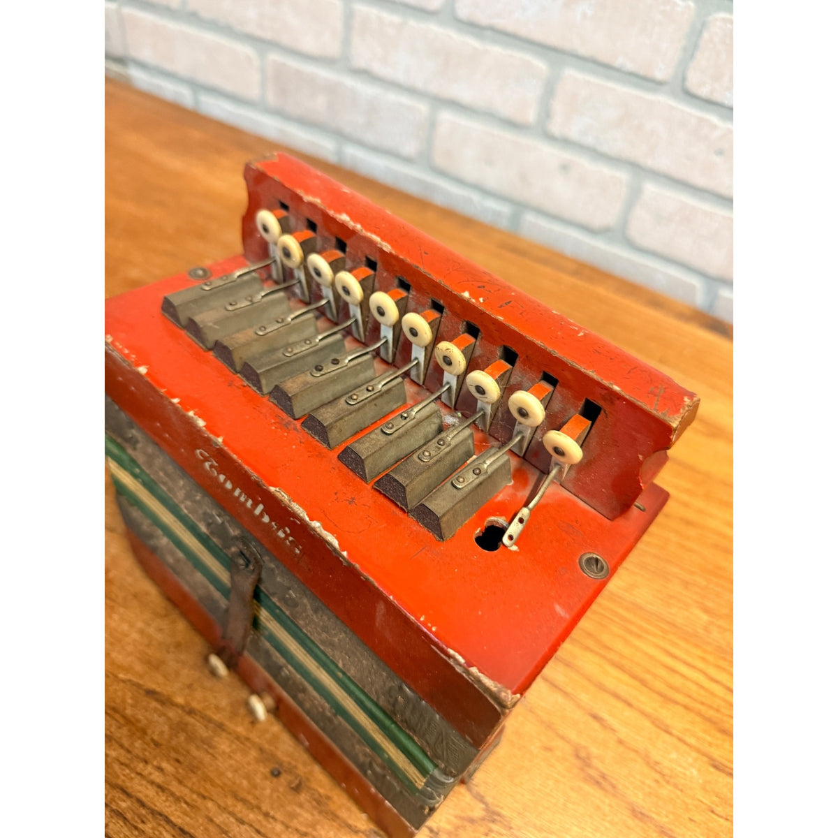 Antique 1930s Tombo Miniature Accordion Japan Childs Toy Button Accordion