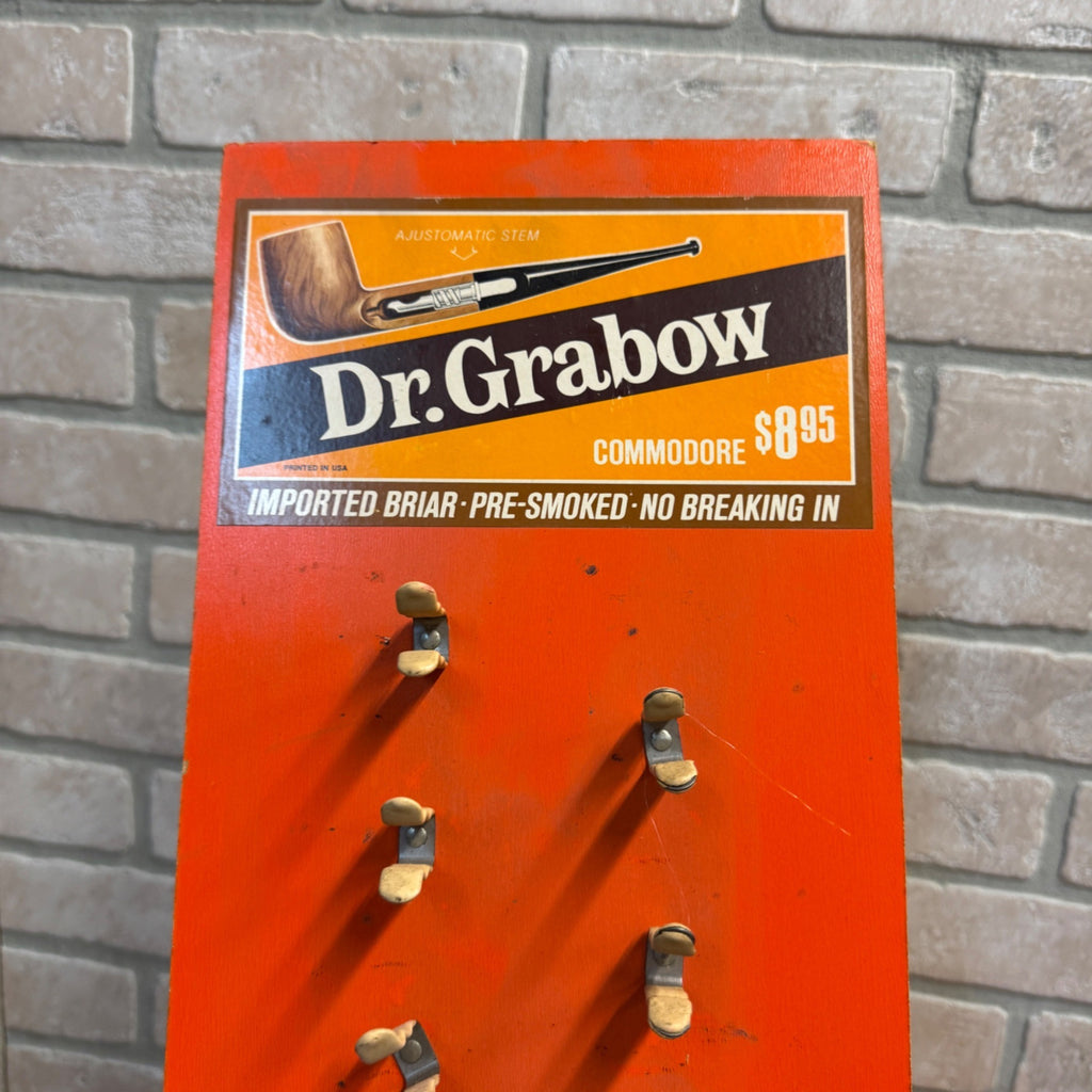 Dr Grabow Vintage Pipe Tobacco Smoking Display Stand Sign Retail Advertising.