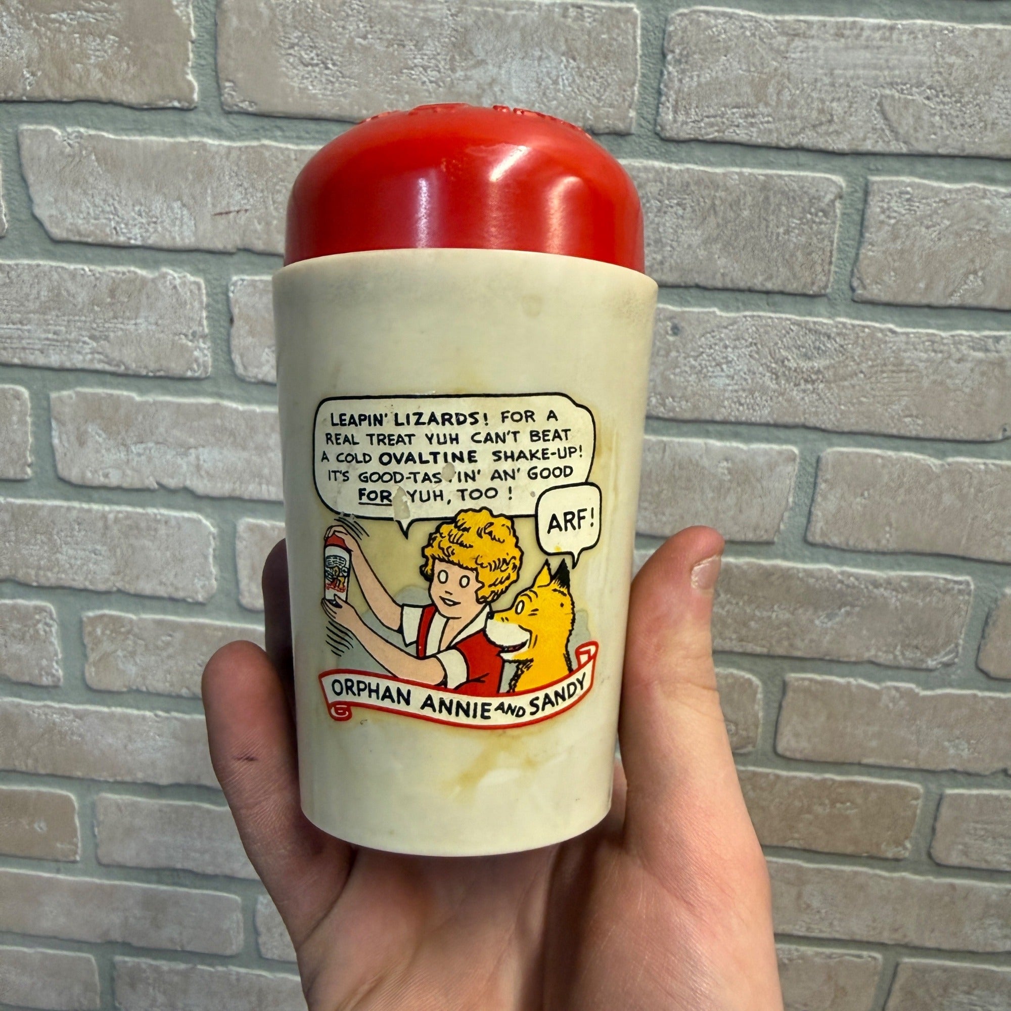 Vintage Little Orphan Annie Cold Ovaltine Shake Up Mug Cup Beetleware