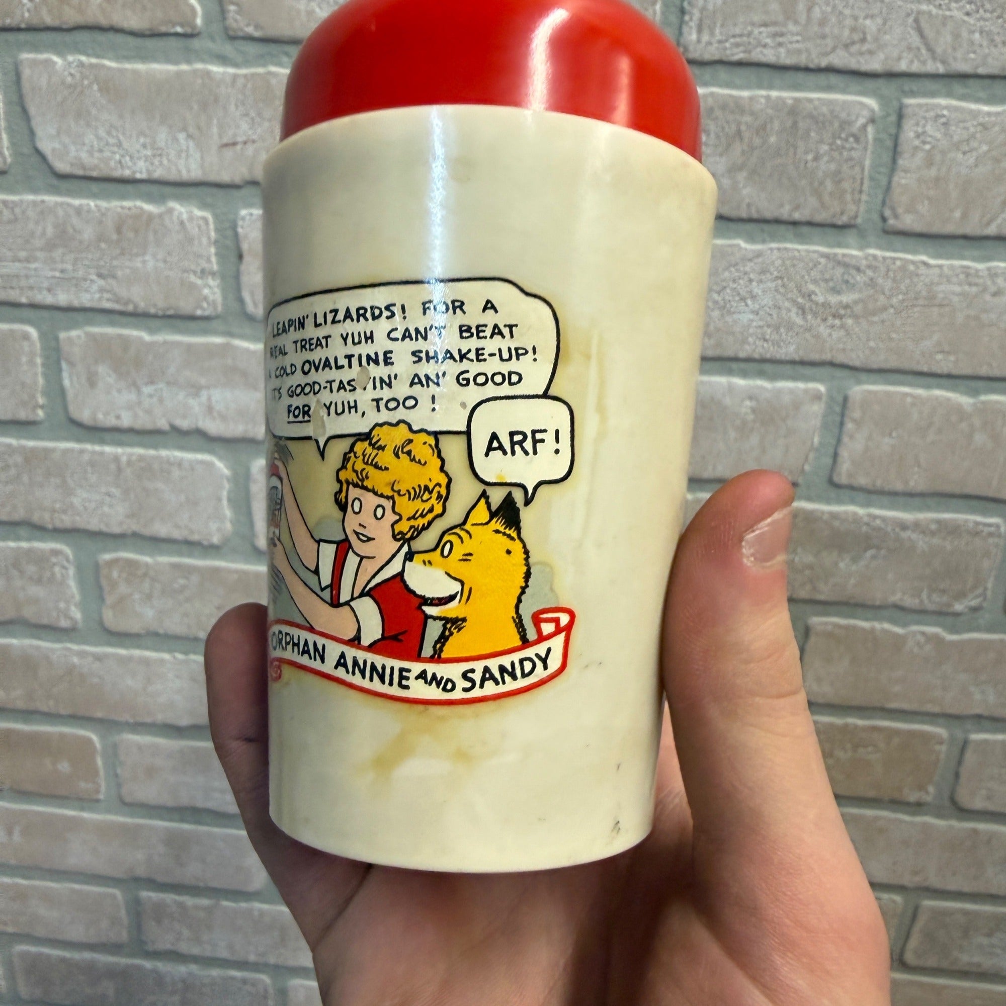 Vintage Little Orphan Annie Cold Ovaltine Shake Up Mug Cup Beetleware