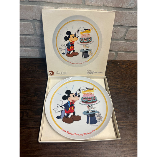 1978 Walt Disney Collectors Plate Happy Birthday Mickey Mouse at Fifty Schmid