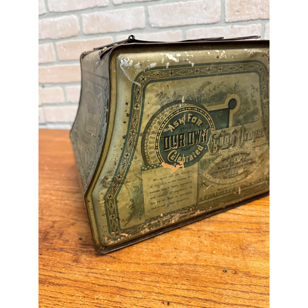 1900s Cough Drops General Advertising Drug Store Display Tin EJ Hoadley Hartfield Con