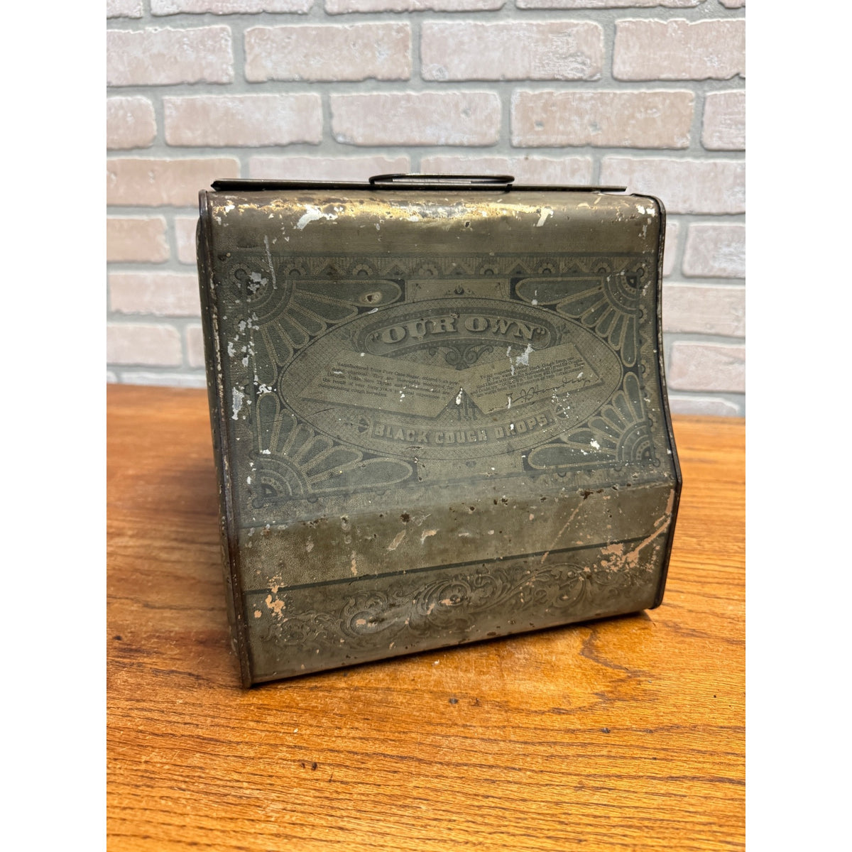 1900s Cough Drops General Advertising Drug Store Display Tin EJ Hoadley Hartfield Con