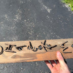 Antique Primitive Blacksmith Branding Wrought Iron Letters & Wall Rack Folk Art