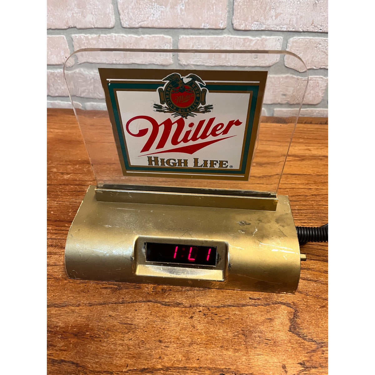 Vintage Miller High Life Beer Desk Lamp Sign Digital Clock Bar Sign w Task Light