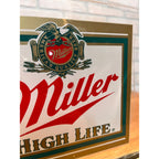 Vintage Miller High Life Beer Desk Lamp Sign Digital Clock Bar Sign w Task Light