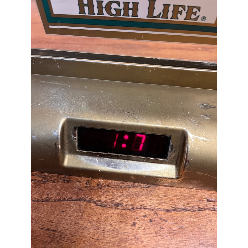 Vintage Miller High Life Beer Desk Lamp Sign Digital Clock Bar Sign w Task Light