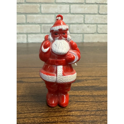 Vintage 1950s Rosbro Santa Claus Hard Plastic 3.25" Christmas Ornament