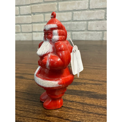 Vintage 1950s Rosbro Santa Claus Hard Plastic 3.25" Christmas Ornament