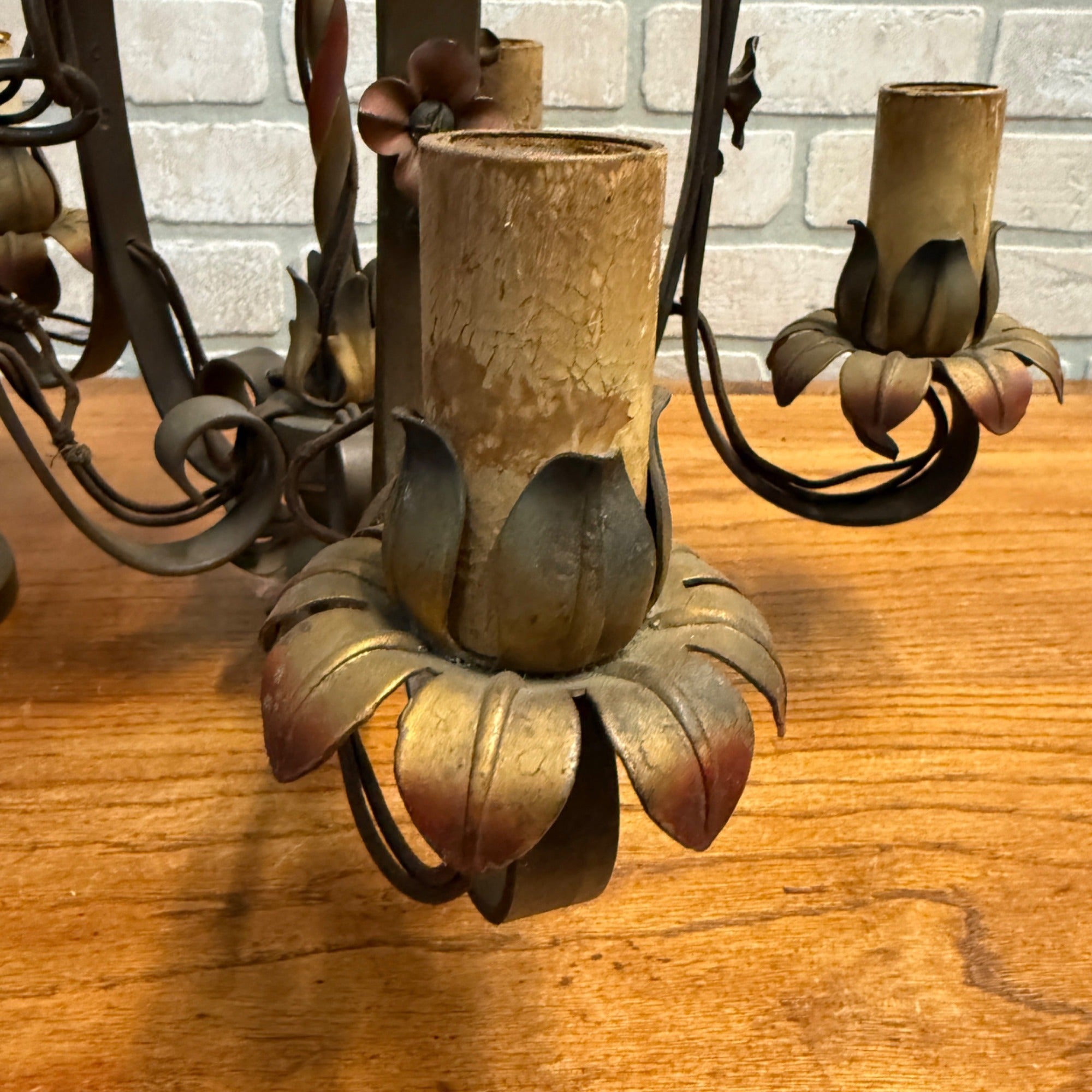 Antique Art Nouveau Victorian Hanging Ceiling Light Fixture Chandelier 5-Bulb