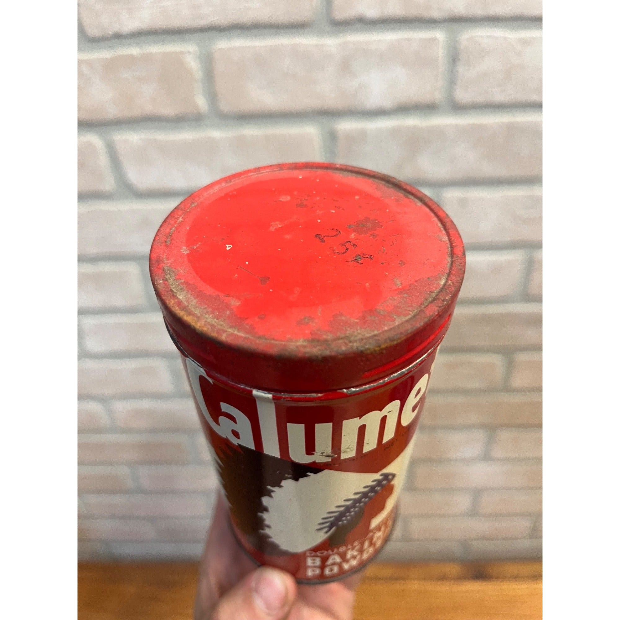 Vintage 1950s Calumet Baking Powder Tin Advertising Can Kitchen Decor