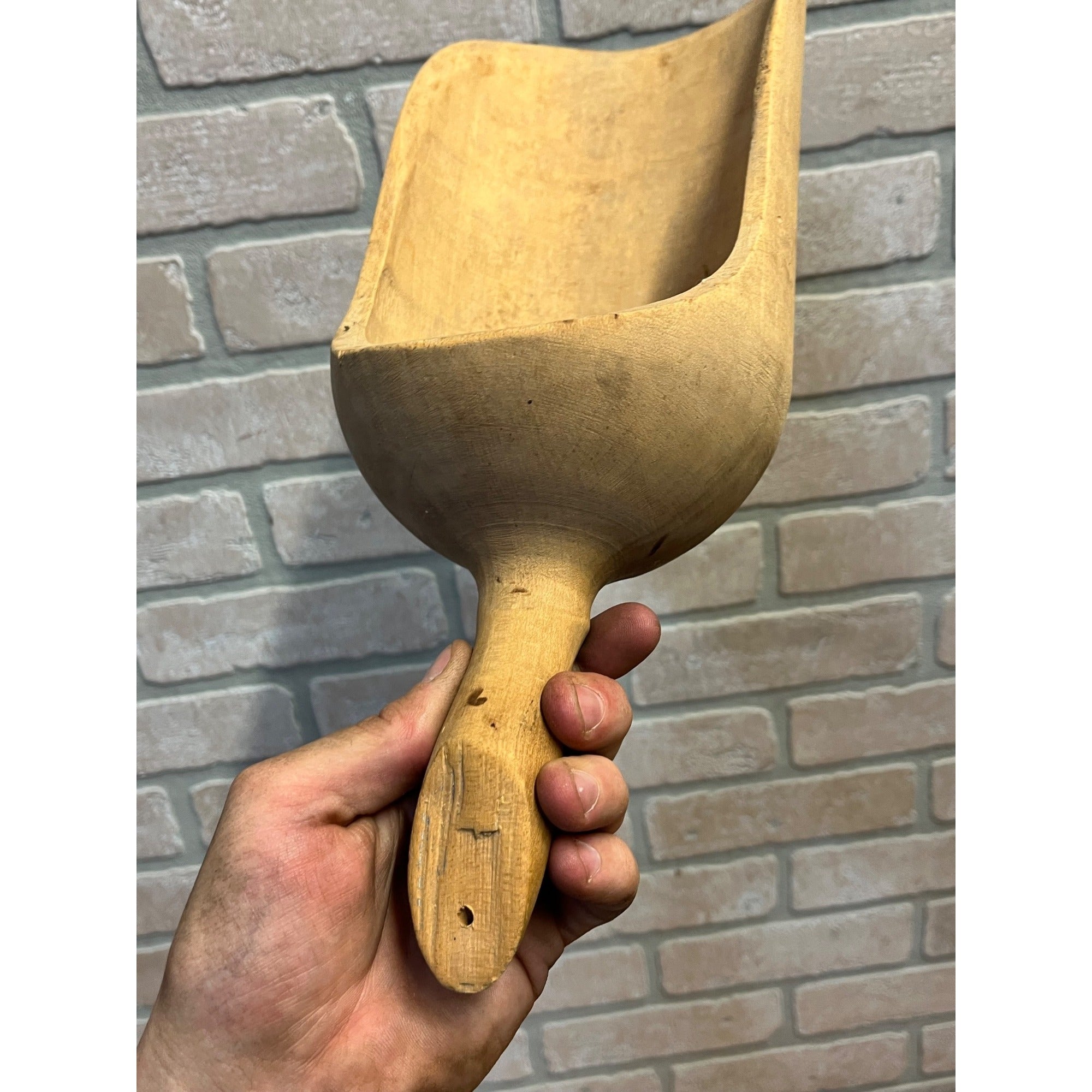 Antique Vintage Hand-Carved Wooden Scoop Primitive Decor