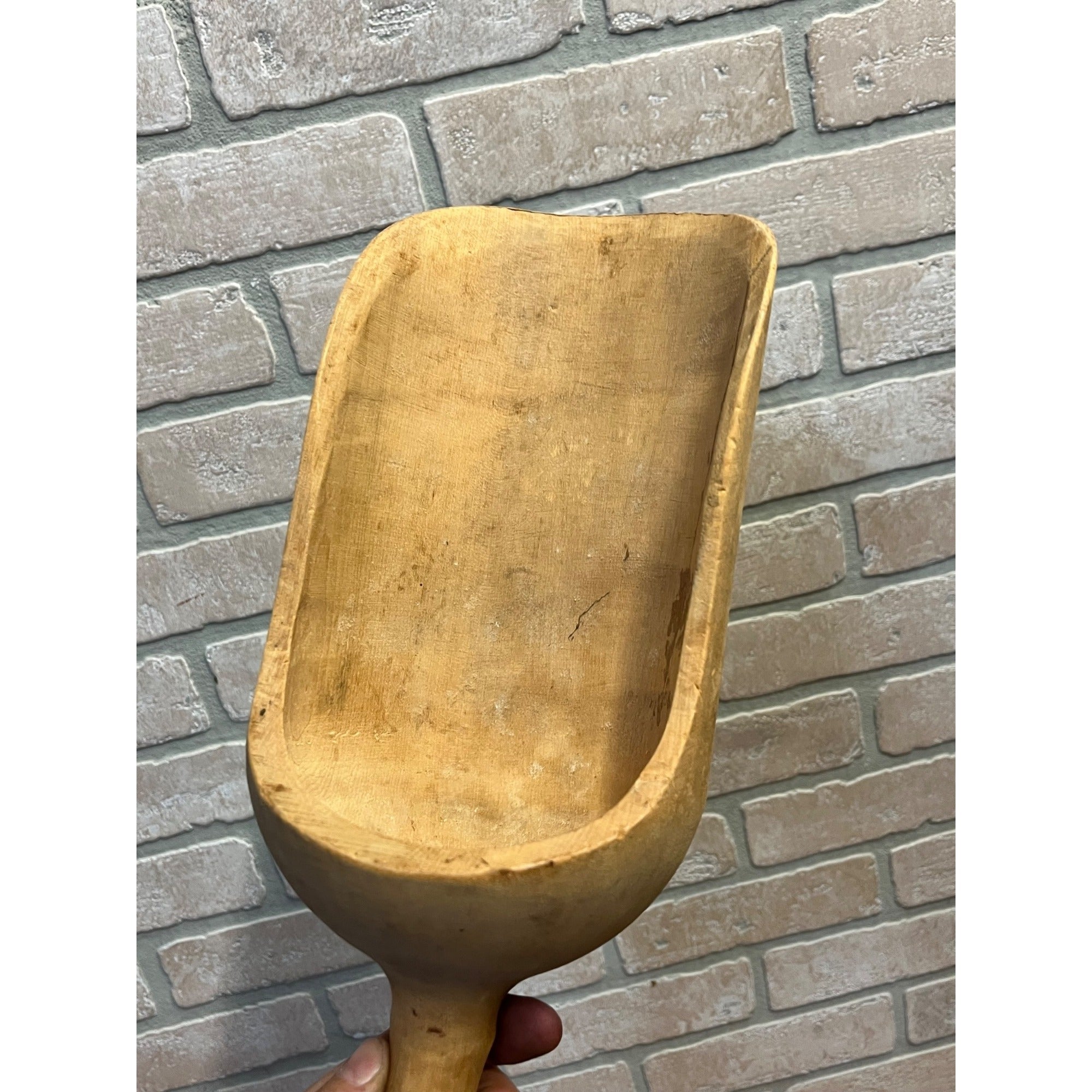 Antique Vintage Hand-Carved Wooden Scoop Primitive Decor