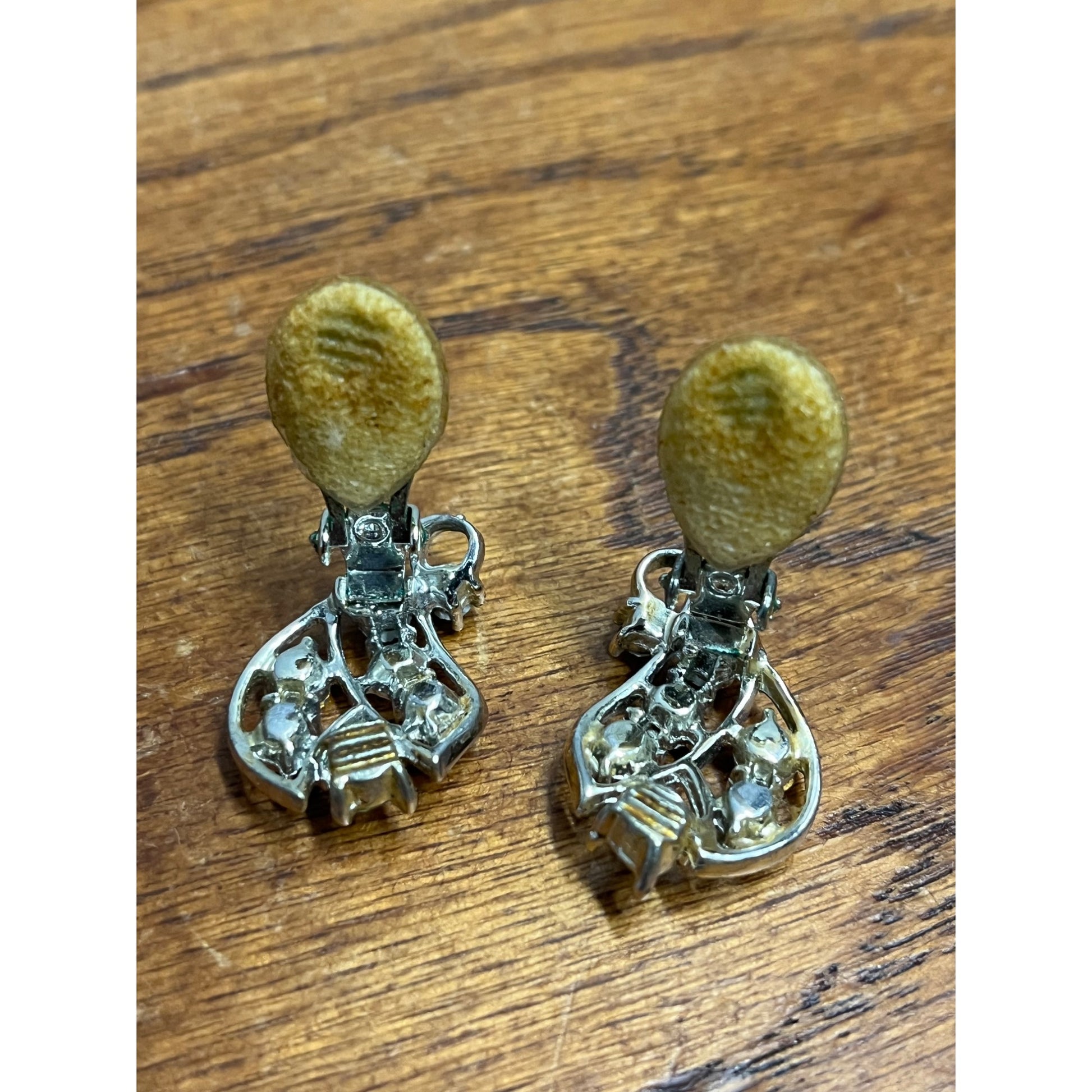 Vintage House of Schrager Silvertone Blue Aurora Borealis Bracelet & Earrings Set