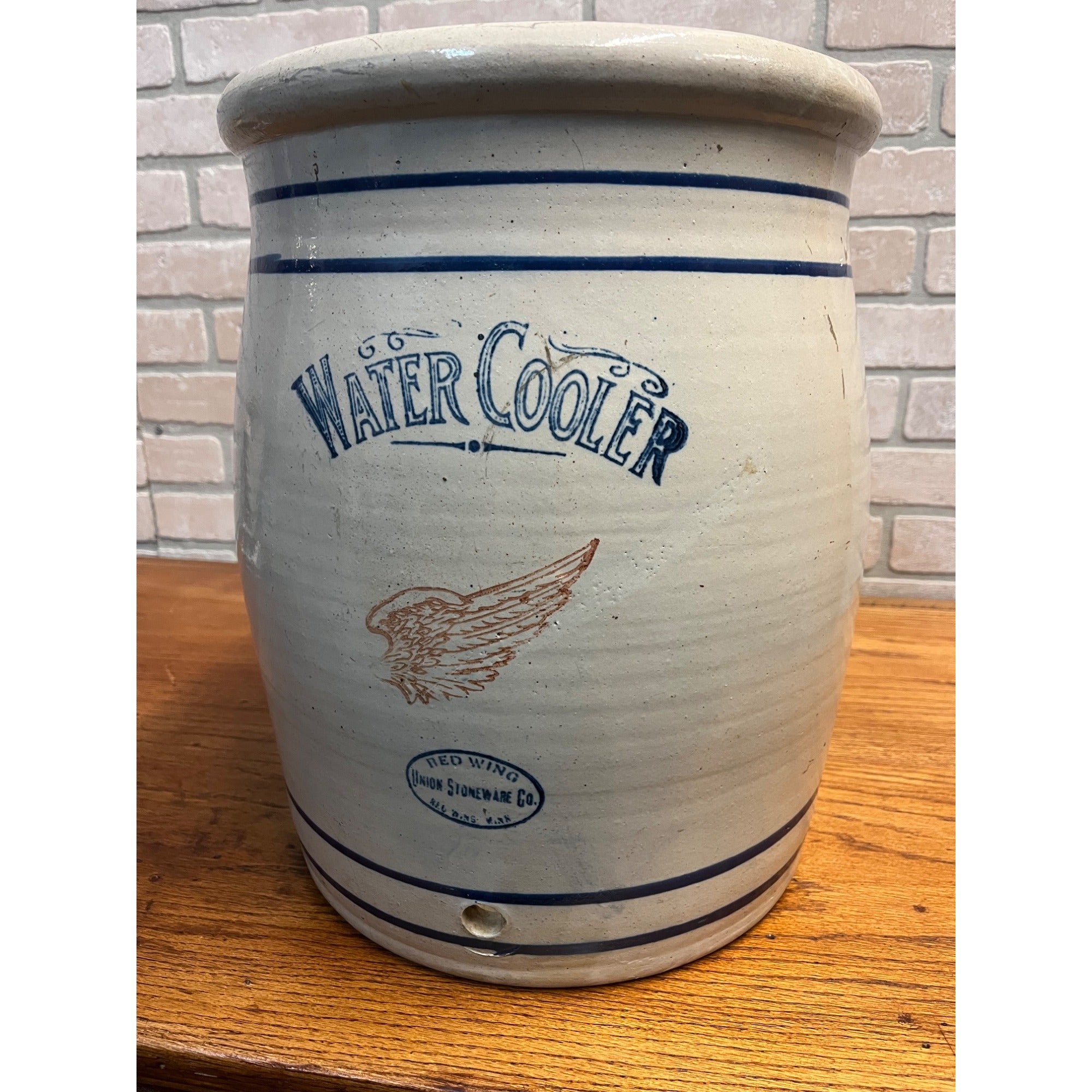Red Wing Stoneware 6 Gallon Water Cooler Crock Primitive Farmhouse Antique