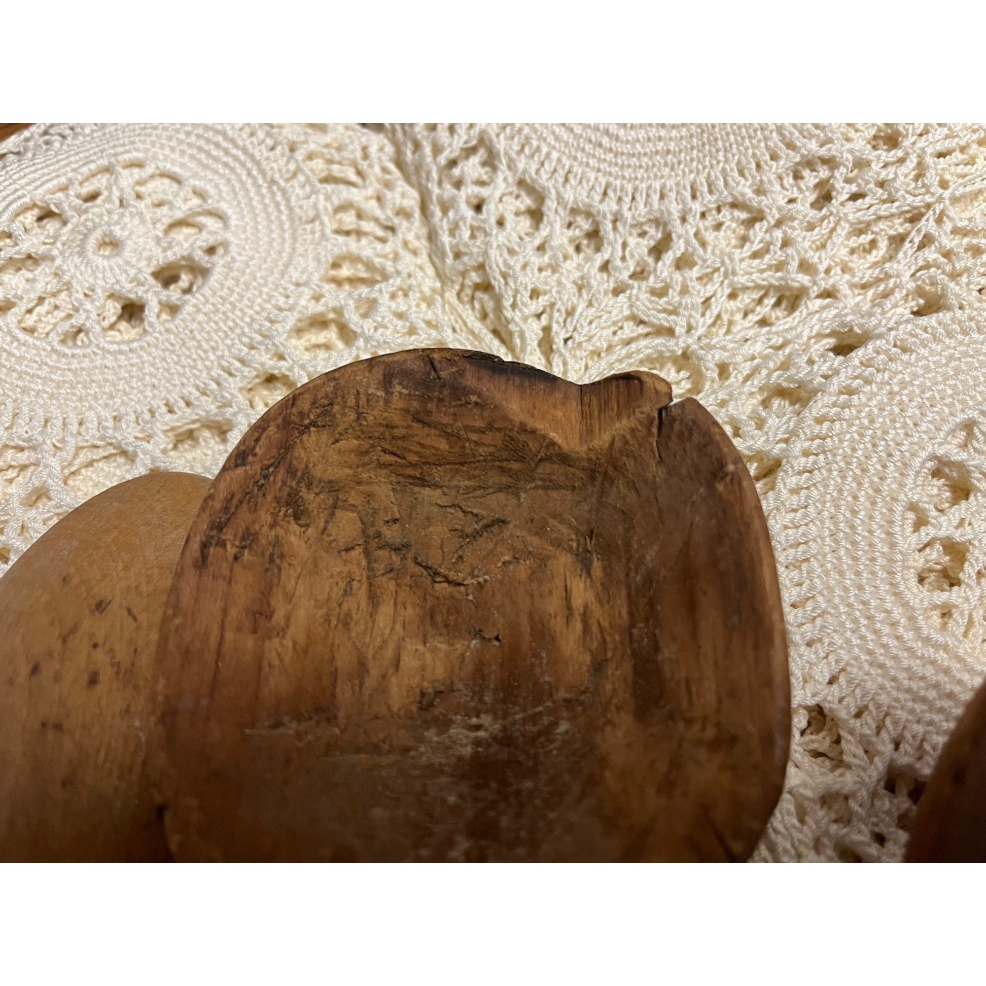 Antique Primitive Lot (6) Wooden Carved Spoons Farmhouse Kitchen Decor Country