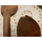 Antique Primitive Lot (6) Wooden Carved Spoons Farmhouse Kitchen Decor Country