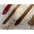 Antique Primitive Lot (6) Wooden Carved Spoons Farmhouse Kitchen Decor Country