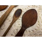 Antique Primitive Lot (6) Wooden Carved Spoons Farmhouse Kitchen Decor Country