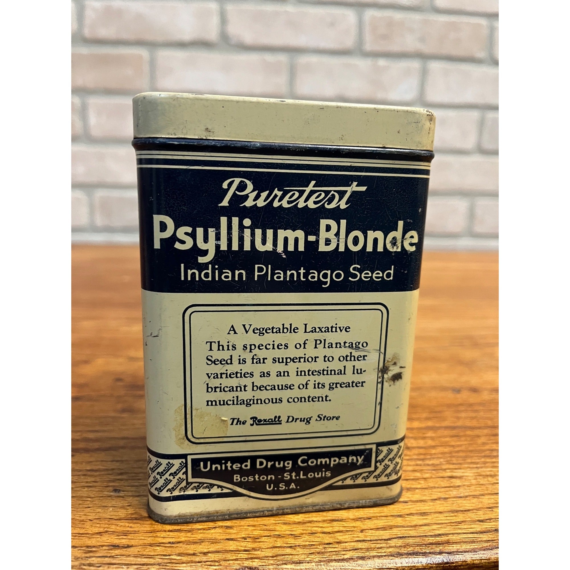 Vintage United Drug Co. Medicine Tin Can Indian Seed Druggist