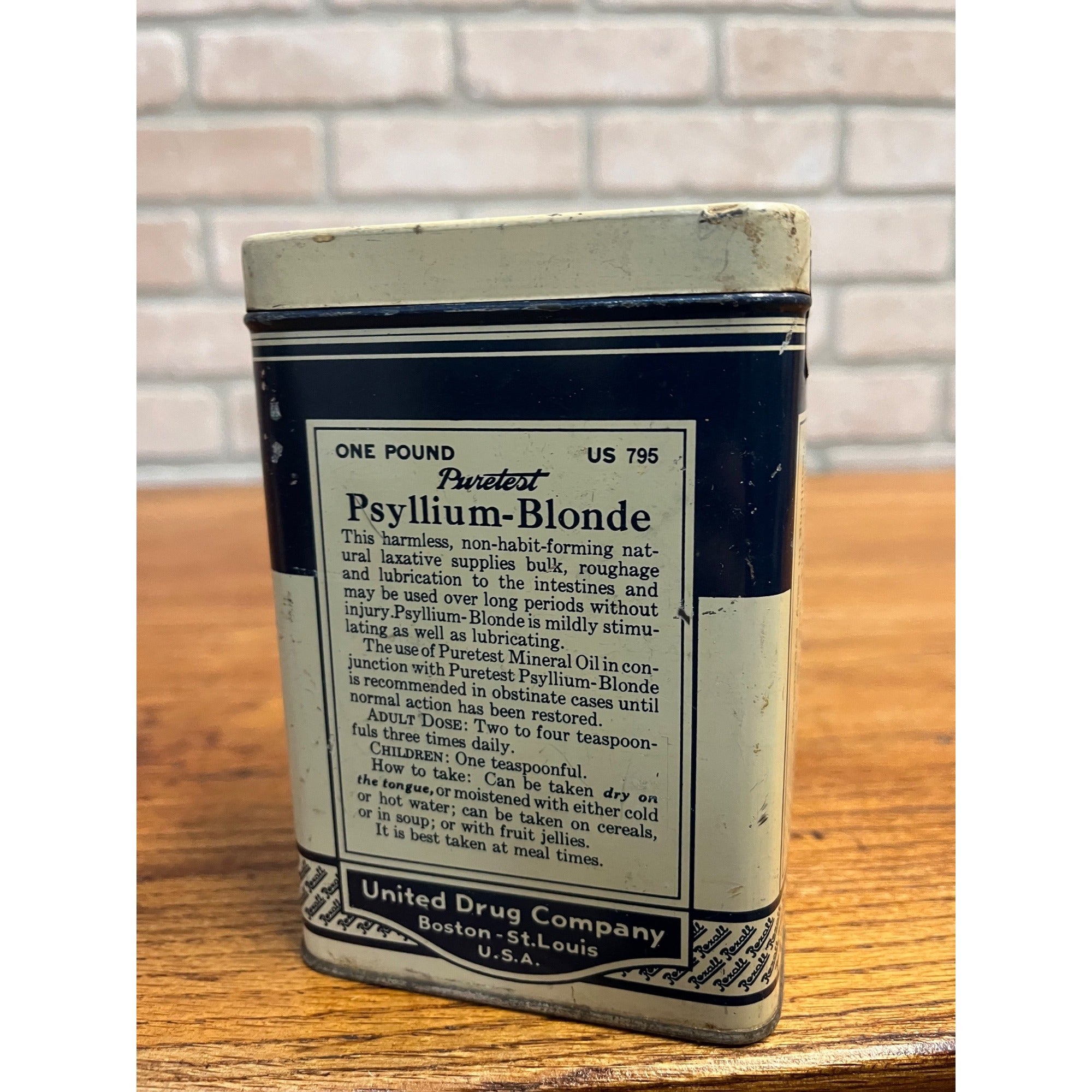 Vintage United Drug Co. Medicine Tin Can Indian Seed Druggist