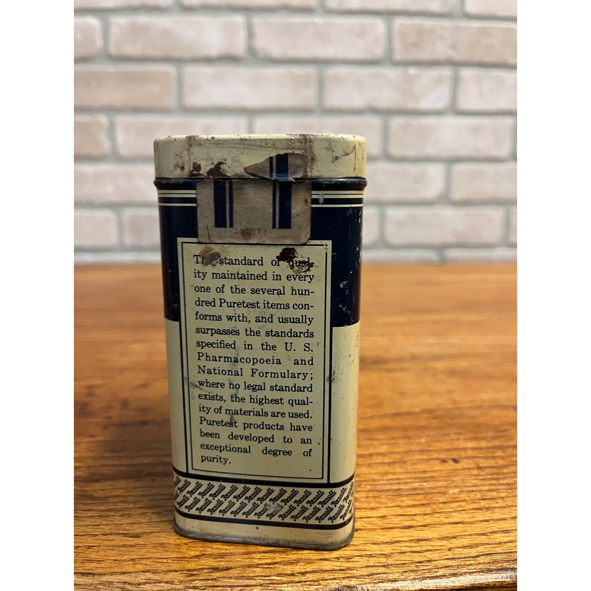 Vintage United Drug Co. Medicine Tin Can Indian Seed Druggist