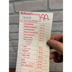 RARE Vintage 1960s McDonalds System Food Order Paper Receipt Slash M Logo
