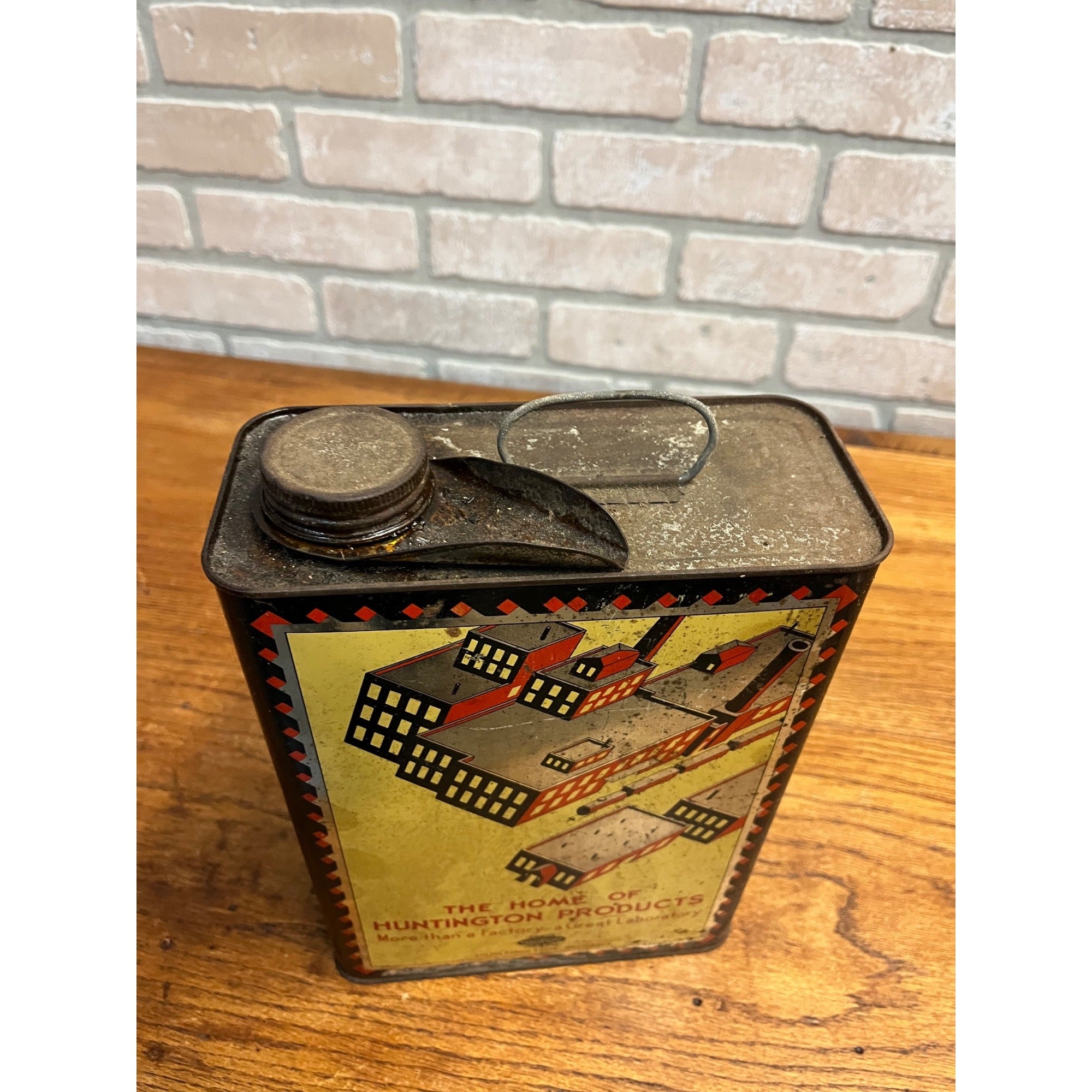 Vintage Scarce Gallon Oil Style Empty Can Huntington Indiana Laboratory Products