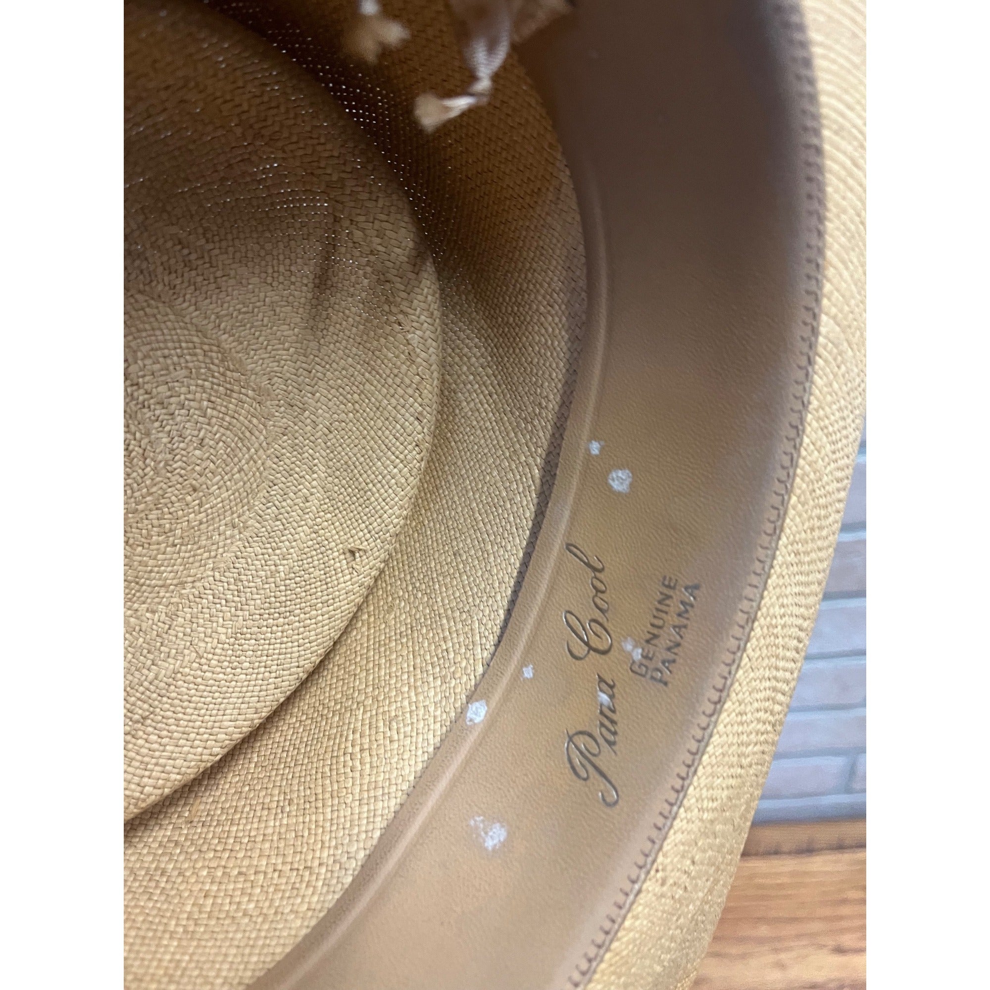 Vintage Sisson's Milwaukee Fine Panama Straw Gambler Hat Telescope Crown 7-1/8 "Pana Cool"