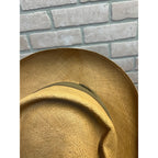 Vintage Sisson's Milwaukee Fine Panama Straw Gambler Hat Telescope Crown 7-1/8 "Pana Cool"
