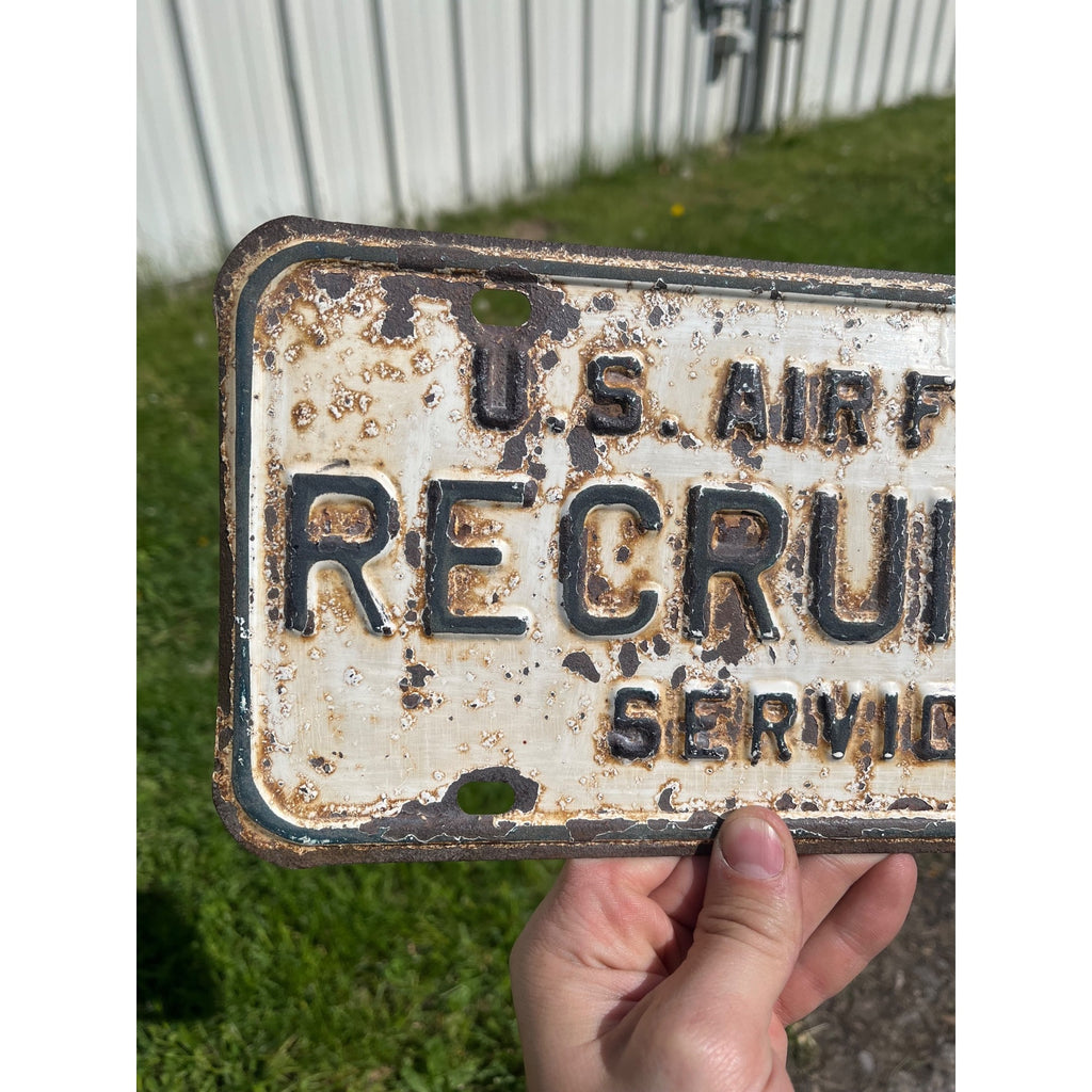 Vintage 1950s RARE US Air Force Recruiting Service License Plate