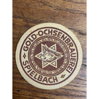 RARE Vintage 1940s German Gold-Ochsen Brauerei Beer Bar Coaster 4"