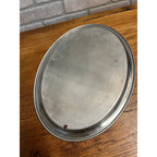 Vintage 1960s MCM Stainless Serving Oval Platter Hammered Tray Olde Hall 18x13.5