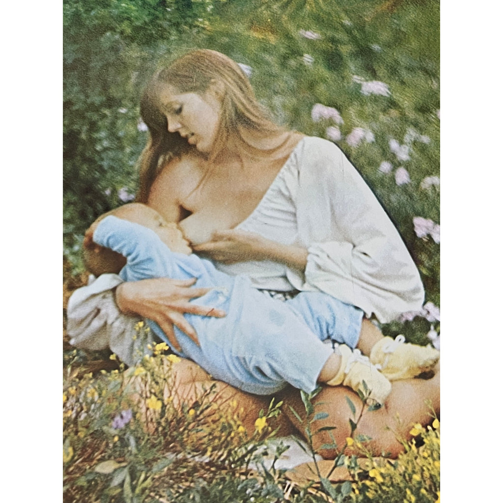 Vintage 1960s Breastfeeding Hippie Mother Poster Art Psychology Today Baby