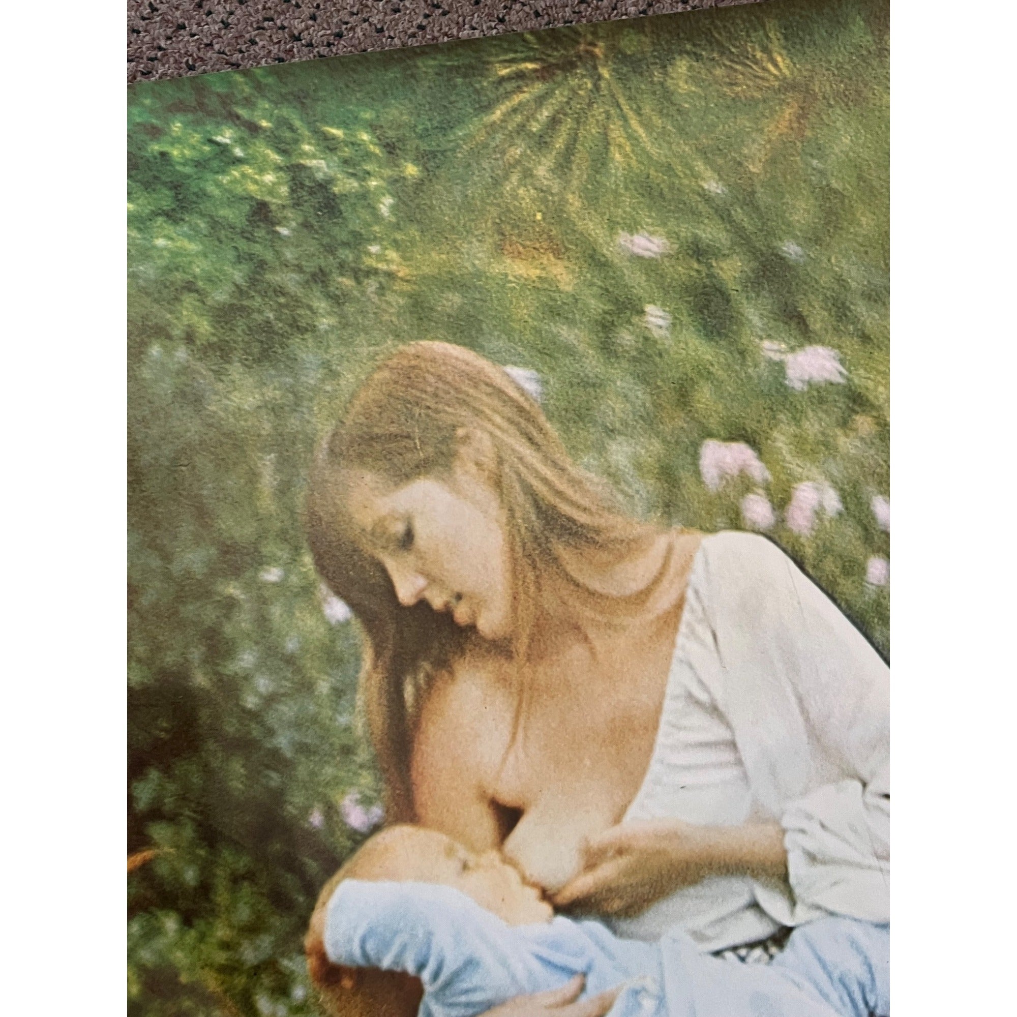 Vintage 1960s Breastfeeding Hippie Mother Poster Art Psychology Today Baby
