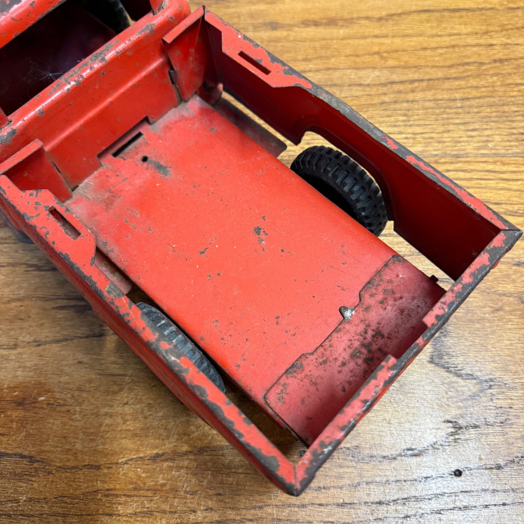 Vintage Buddy L Pressed Steel Toy Zoo Red Pickup Truck Toy -- Parts/Repair